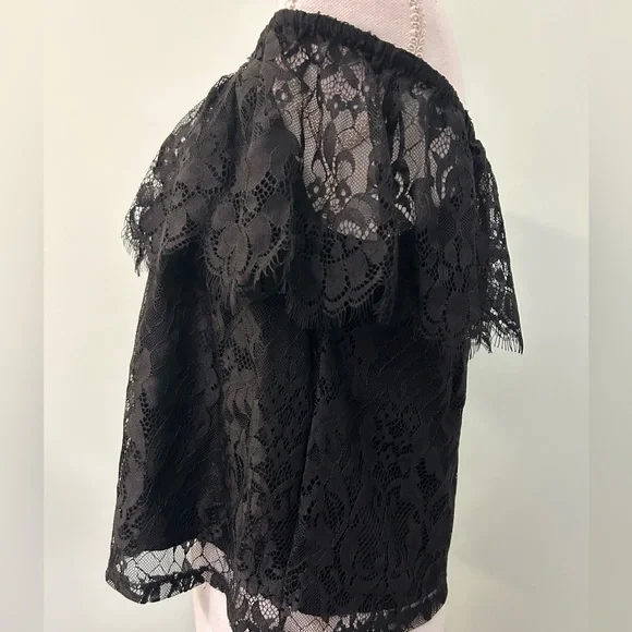 🎉HP🎉 Hollister Black Lace Off-The-Shoulder Top NWT - Picture 5 of 9